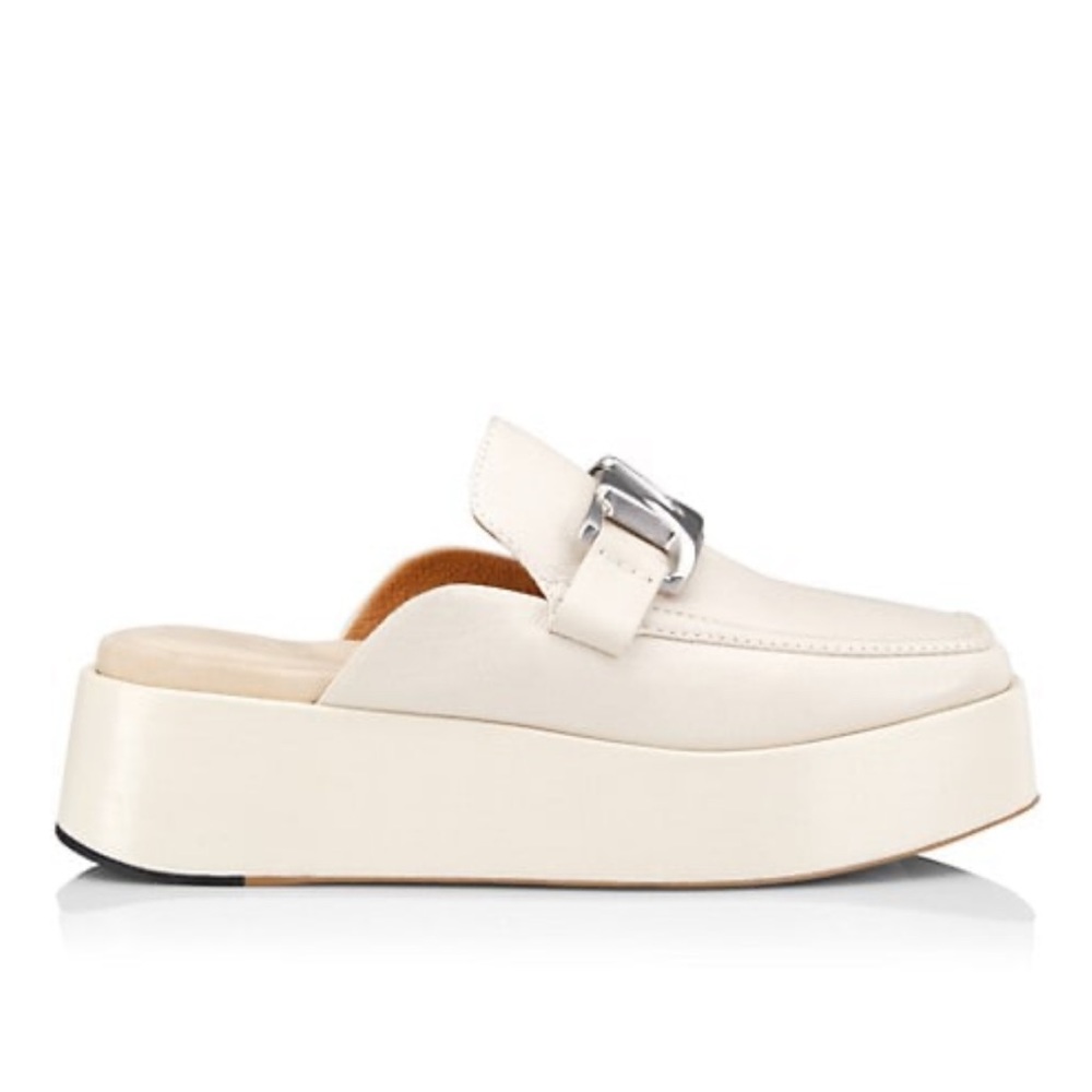 Rag & Bone Logan Leather Chain Loafers Antique White Size 8 (38 EU) NEW